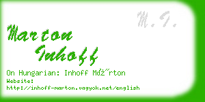 marton inhoff business card